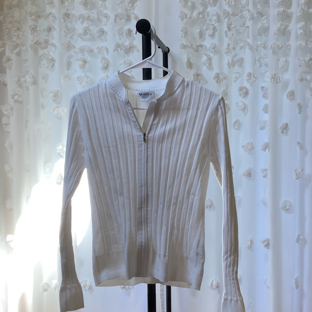 Athleta Cream Ribbed Women's Cardigan